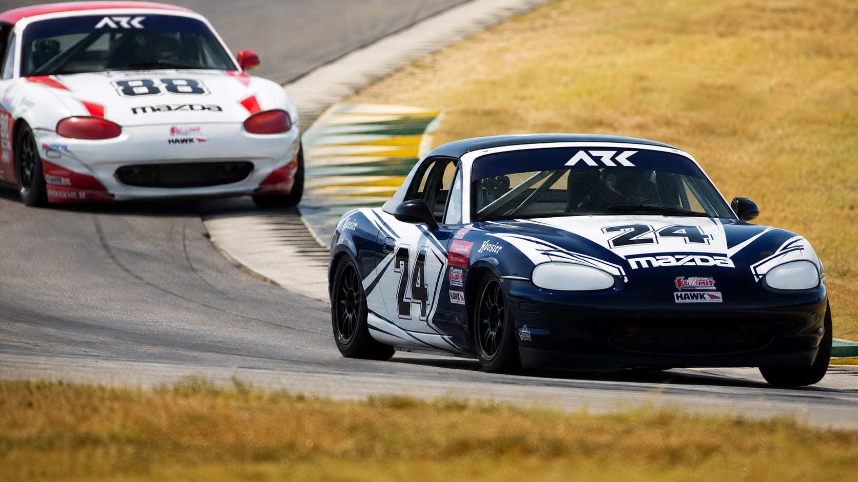 ARK Race Team Spec Miata leading on track